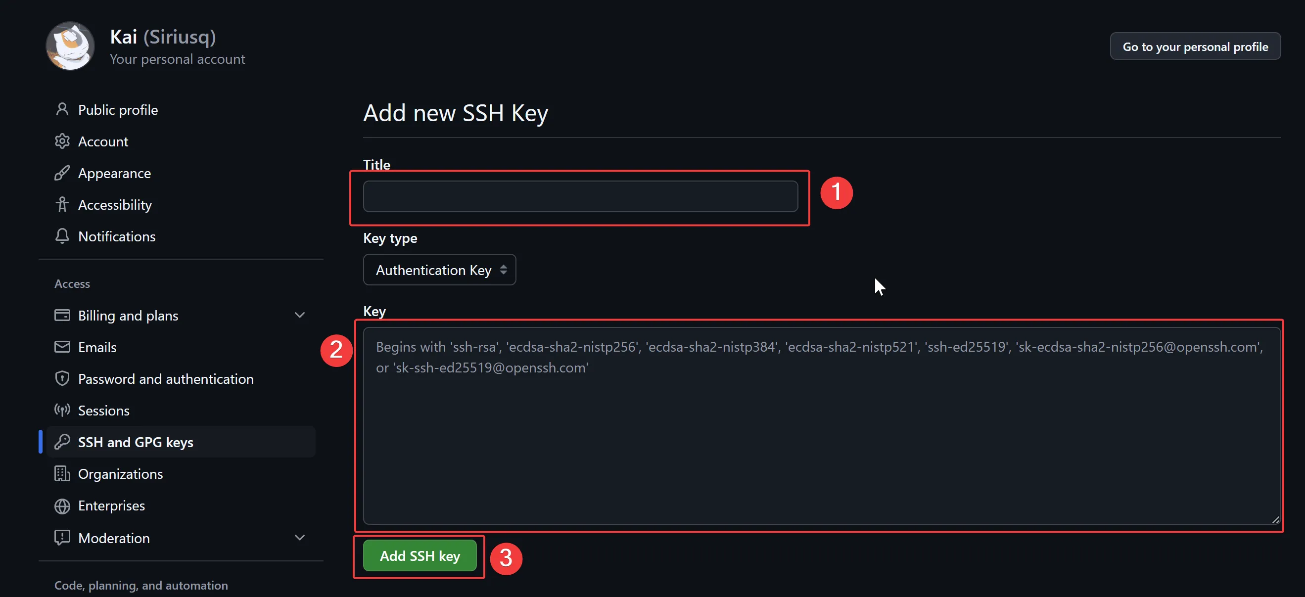 Add SSH Key