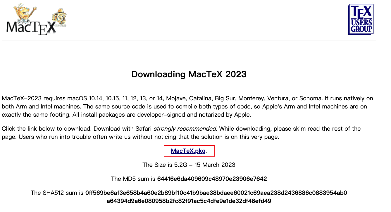 Download MacTeX.pkg