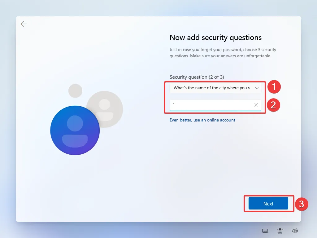 Select another pointless security question