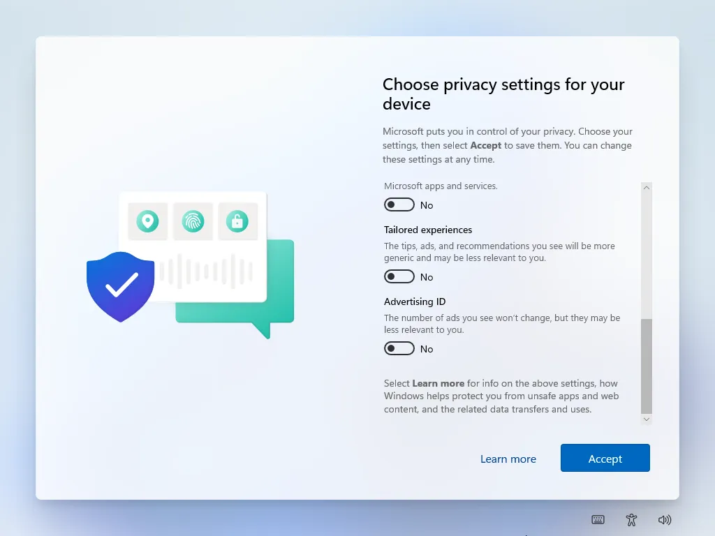 Privacy Options 3: Also turn off