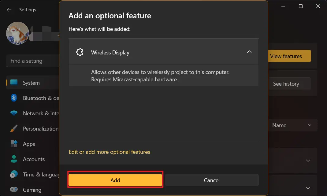 Click Add