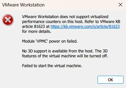 Error message